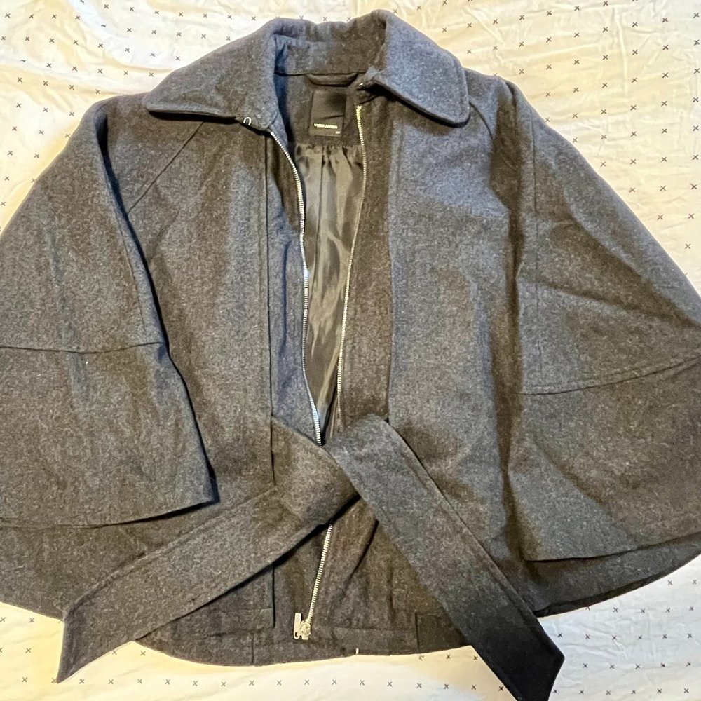 Dramatic Charcoal Winter Cape